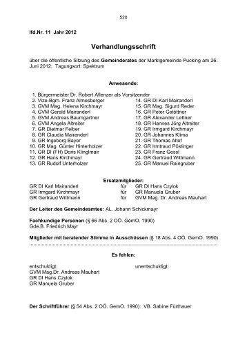 Sitzungsprotokoll Nr. 11 (457 KB) - .PDF - Gemeinde Pucking