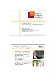 Hasso-Plattner-Institute for Software Engineering (HPI)