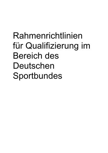 Rahmenrichtlinien - Der Deutsche Olympische Sportbund