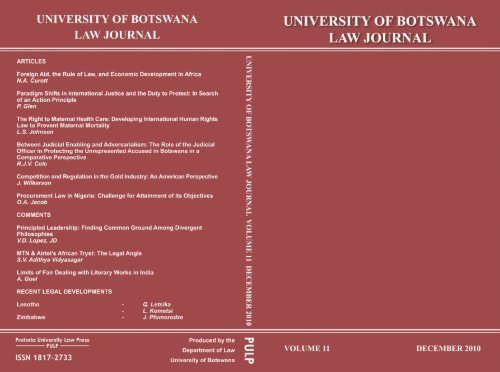 University of Botswana Law Journal - PULP