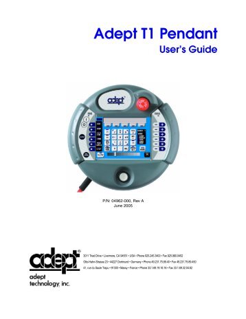 Download Adept T1 Pendant User's Guide (1.38 MB)