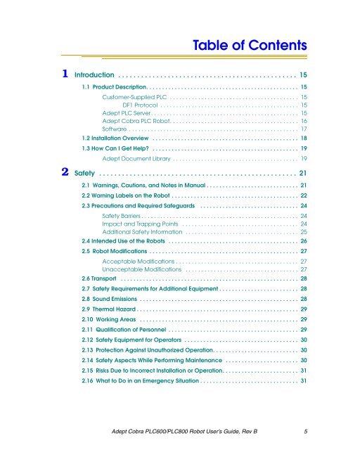 Download Adept Cobra PLC600 User's Guide - pulsar.com.tr