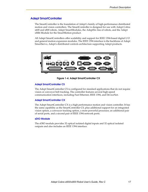 Adept Cobra s600/s800 Robot User's Guide - pulsar.com.tr