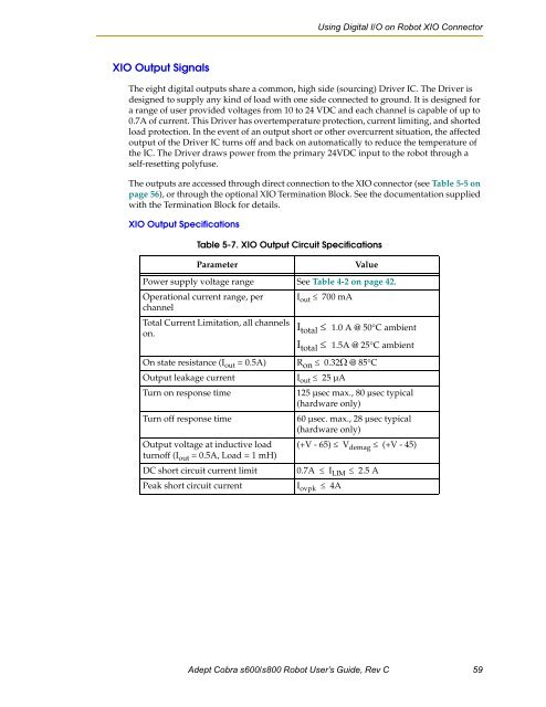 Adept Cobra s600/s800 Robot User's Guide - pulsar.com.tr