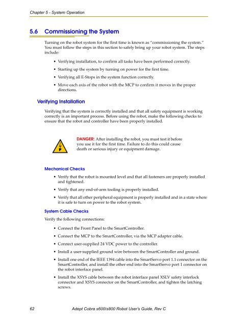 Adept Cobra s600/s800 Robot User's Guide - pulsar.com.tr