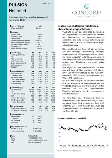 PULSION Not rated - PULSION Medical Systems SE