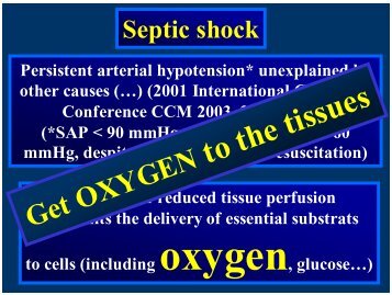 Septic shock â Monitoring methods, parameters, end points