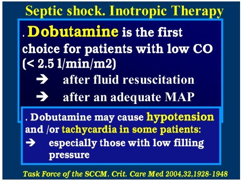 Septic shock â Monitoring methods, parameters, end points