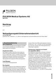 Offering Prospectus (622KB) - PULSION Medical Systems SE