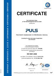 CERTIFICATE - PULS GmbH