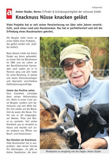 Publireportage swissnut, Anton Studer