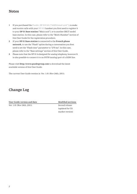 DP 01/ DP 01S DECT Phone User Guide - Punkt.