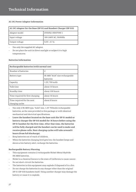 DP 01/ DP 01S DECT Phone User Guide - Punkt.