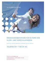 Flyer Elterncoaching - Zuger Fachstelle punkto Jugend und Kind