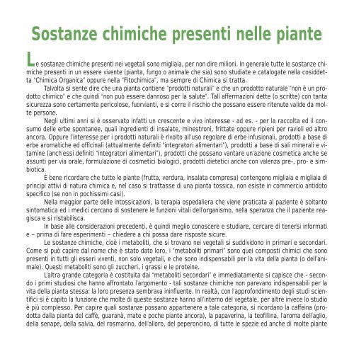 Le piante degli orti e dei giardini: prevenzione del rischio - Ispesl