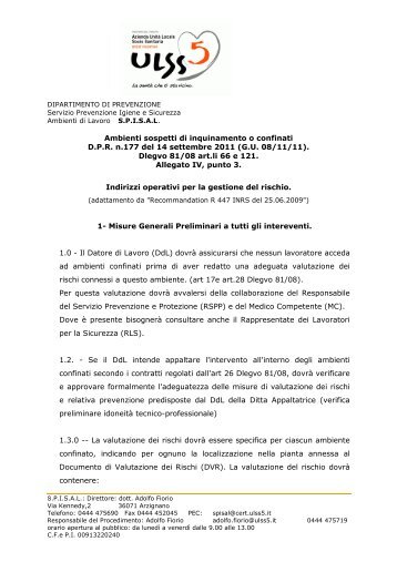 Dipartimento di Prevenzione - PuntoSicuro