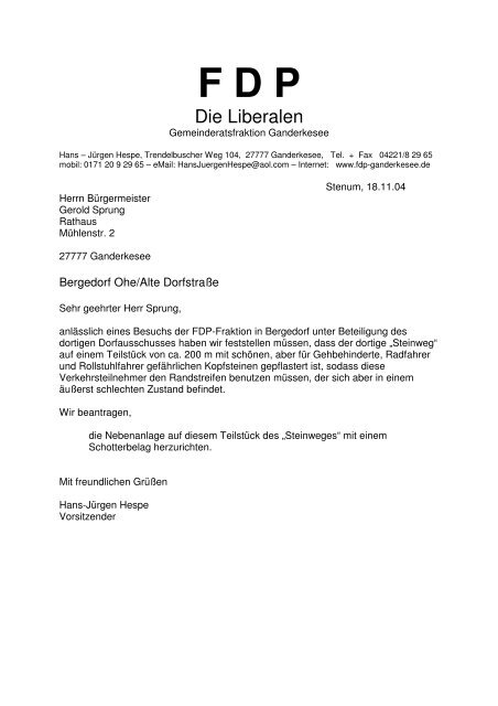 Die Liberalen - FDP Ganderkesee