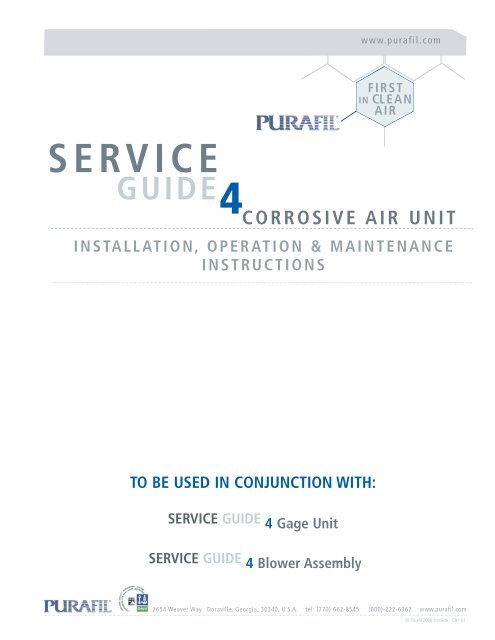 service guide 4corrosive air unit - Purafil