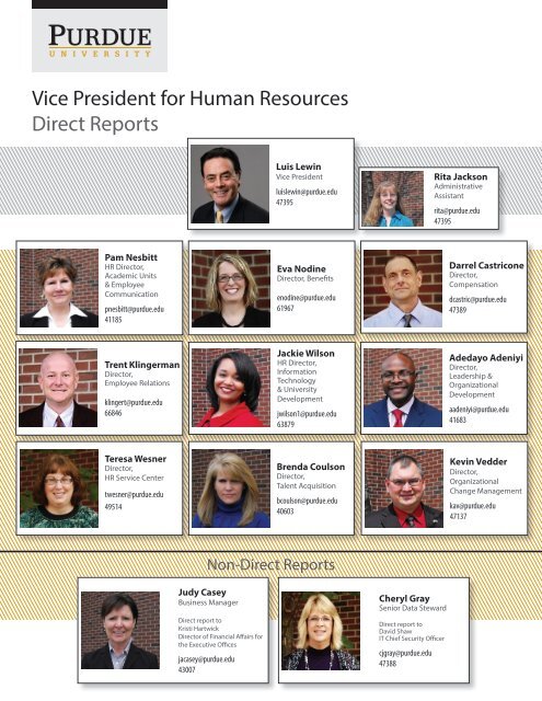 Vice President for Human Resources Direct - Purdue University