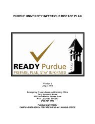 PURDUE UNIVERSITY INFECTIOUS DISEASE PLAN