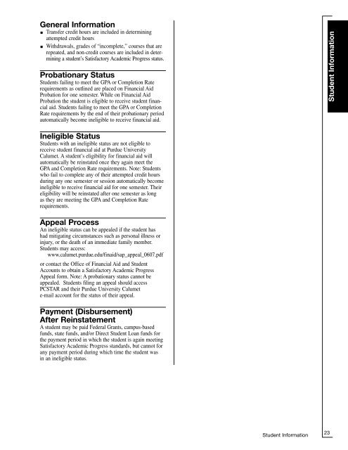 ACADEMIC CATALOG - Purdue University Calumet