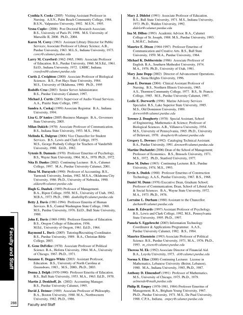 ACADEMIC CATALOG - Purdue University Calumet