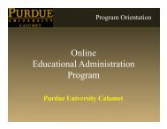 Educational Administration Orientation slides - Purdue University ...