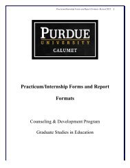 Counseling Practicum & Internship Handbook - Purdue University ...