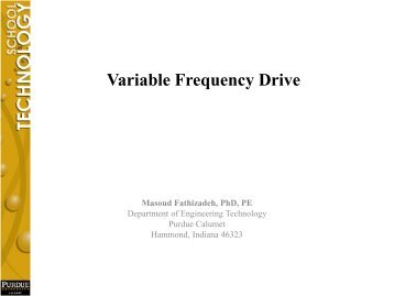 Variable Frequency Drive - Purdue University Calumet