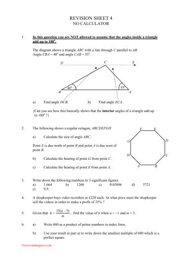 REVISION SHEET 4