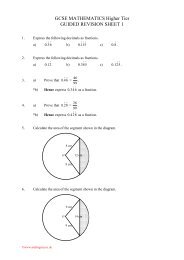 GCSE MATHEMATICS Higher Tier GUIDED REVISION SHEET 1