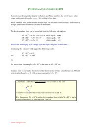 INDICES and STANDARD FORM