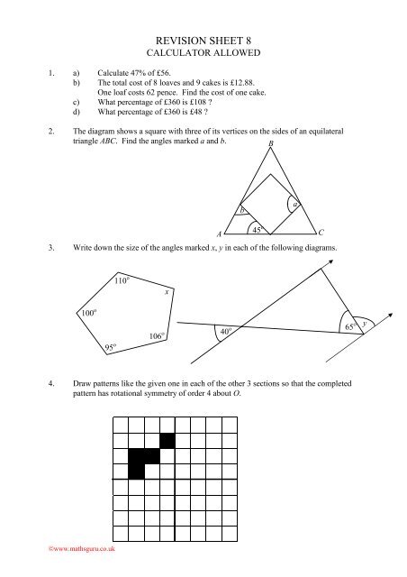 REVISION SHEET 8