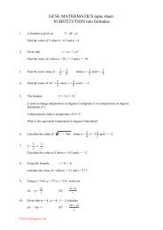 GCSE MATHEMATICS topic sheet. SUBSTITUTION into formulas