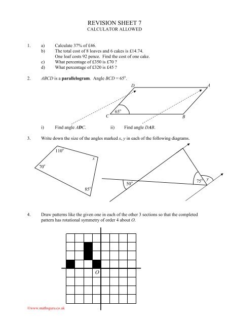 REVISION SHEET 7