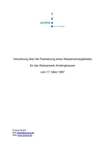 Wasserschutzgebietsverordnung Amelinghausen - Purena GmbH