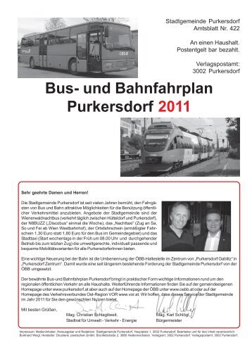 Bus- und Bahnfahrplan - Purkersdorf