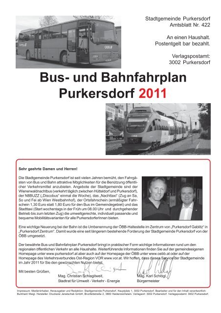 Bus- und Bahnfahrplan - Purkersdorf