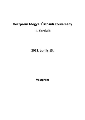 Teljes jegyzőkönyv - Pápai Úszó Sportegyesület