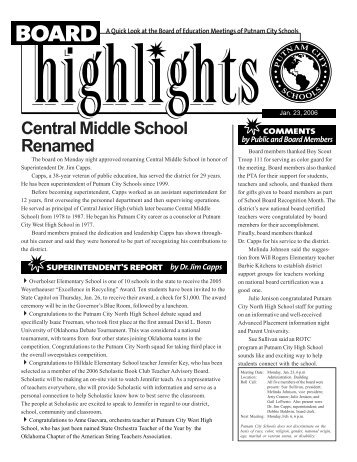 Central Middle School Renamed - Putnam City Schools