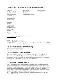 Protokoll der PGR-Sitzung vom 3. Dezember 2008 TOP 1 ...