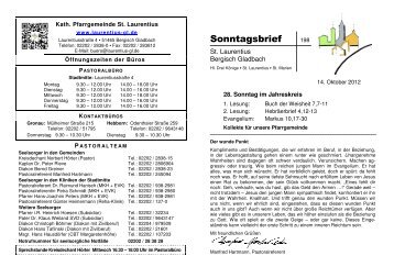 Sonntagsbrief - Katholische Kirchengemeinde St. Laurentius in ...