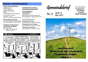 zum Gemeindebrief April - Mai 2012 - Gemeinde Alt Meteln