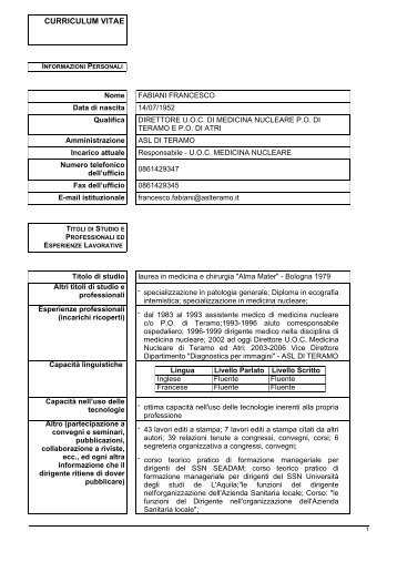 Curriculum - ASL Teramo