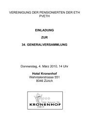 einladung zur 34. generalversammlung - PV ETH