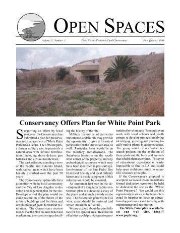 Open Spaces--1stQtr99 - Palos Verdes Peninsula Land Conservancy