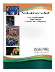 Parent/Athlete Handbook - The Paradise Valley Unified School District