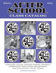 Spring Catalog 2013 - The Paradise Valley Unified School District