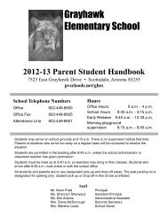 Grayhawk Elementary School Handbook - The Paradise Valley ...