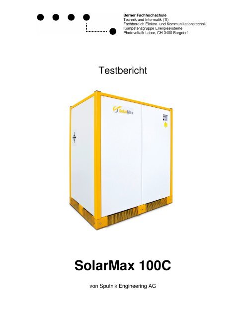 SolarMax 100C - Photovoltaik